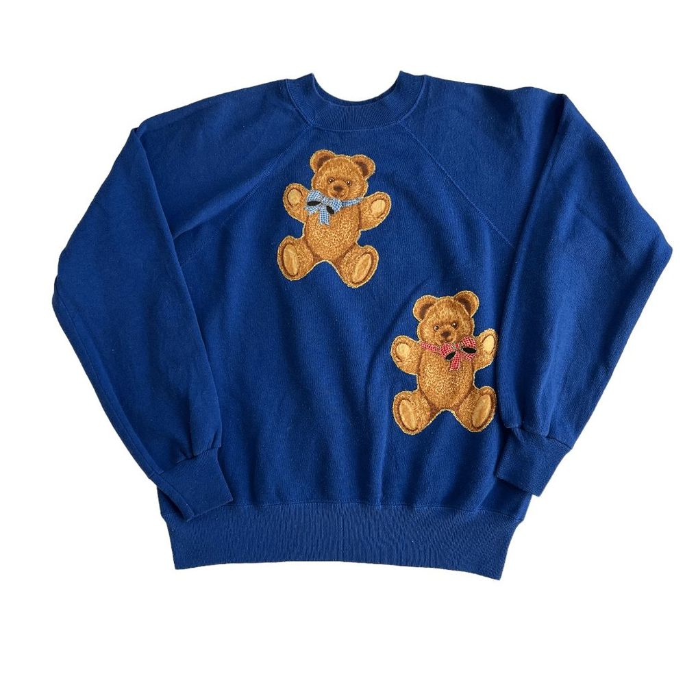 Vintage 80s or 90s Teddy Bear Sweatshirt with Glitter Detail